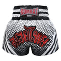Kombat Muay Thai Boxing Geometry Shorts White Black With Stripe