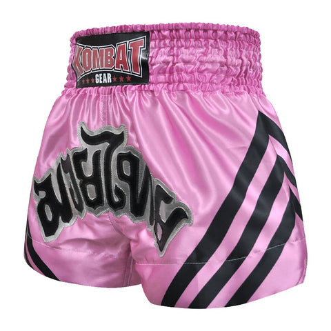 Kombat Muay Thai Boxing Pink Shorts With Black Stripe