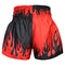 Kombat Muay Thai Boxing Two Tone Shorts With Fire Black Red
