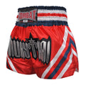 Kombat Muay Thai Boxing Geometry Shorts Red With White Blue Red Stripe