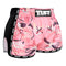 TUFF Muay Thai Boxing Shorts Pink Retro Style Birds With Roses