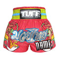 Custom TUFF Muay Thai Boxing Shorts Pink With Classic Rose