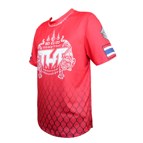 TUFF Muay Thai Shirt True Power Double Tiger Red