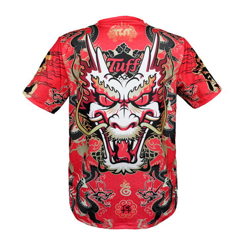 TUFF Muay Thai Shirt King of Dragon in Red